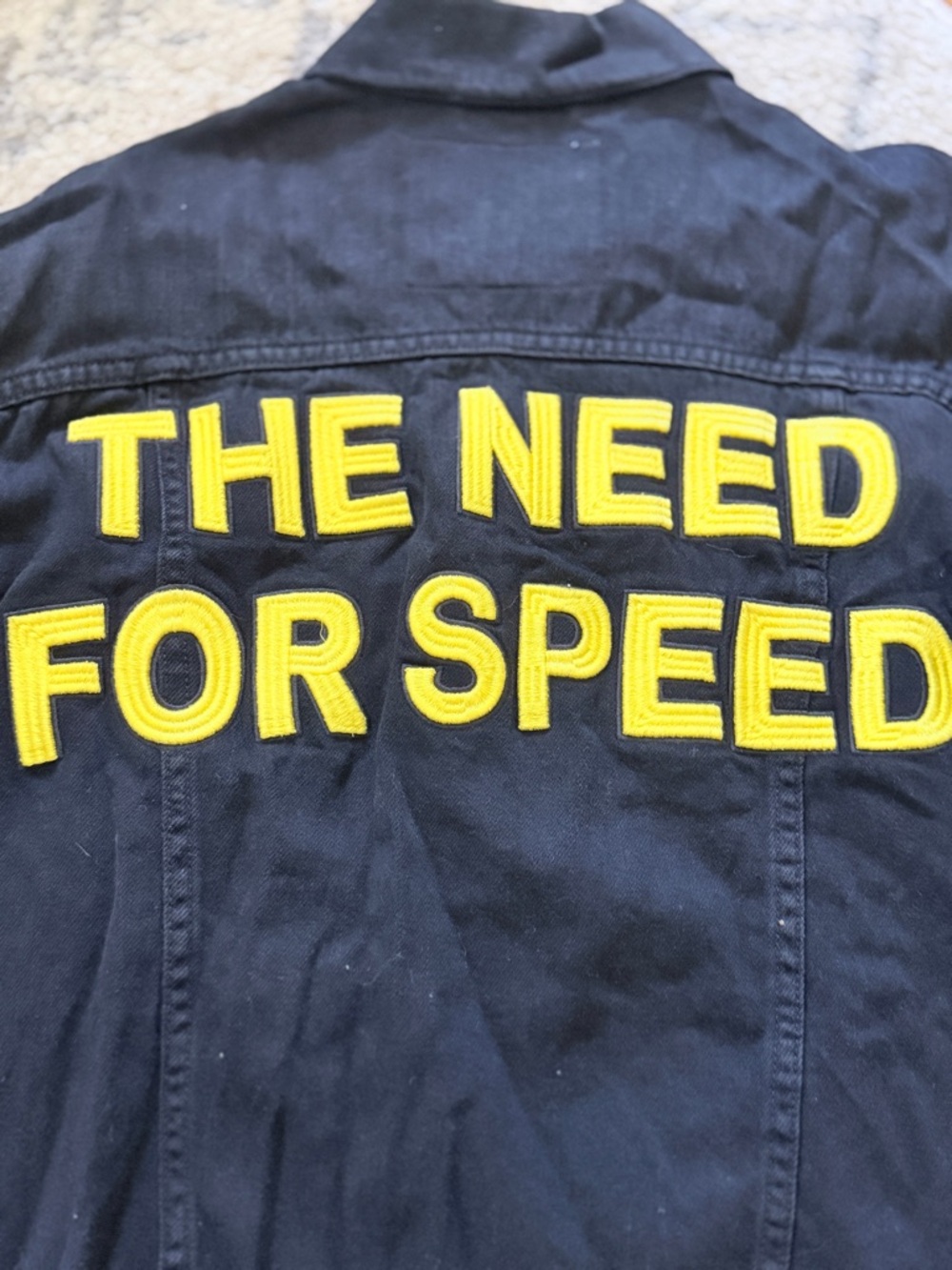 Aviator Nation NEED FOR SPEED OVERSIZED CROP DENIM JACKET - VINTAGE BLACK - Picture 5 of 9